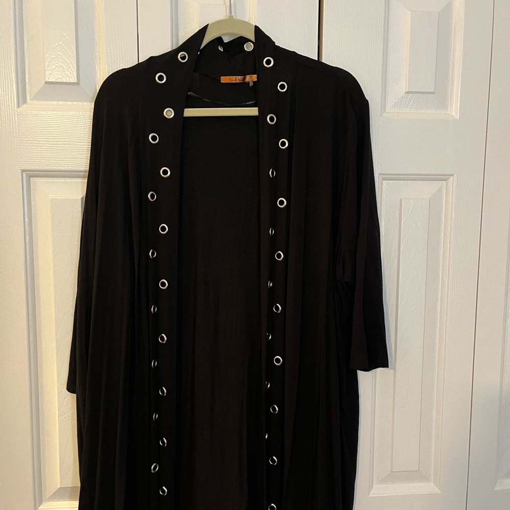 Belldini Black Cardigan with Metallic Accents